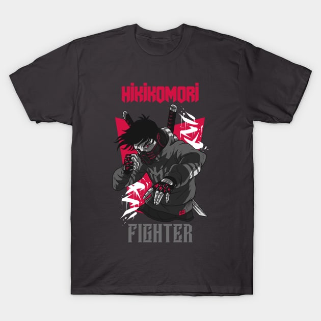 HIKIKOMORI FIGHTER T-Shirt by Freckle Face